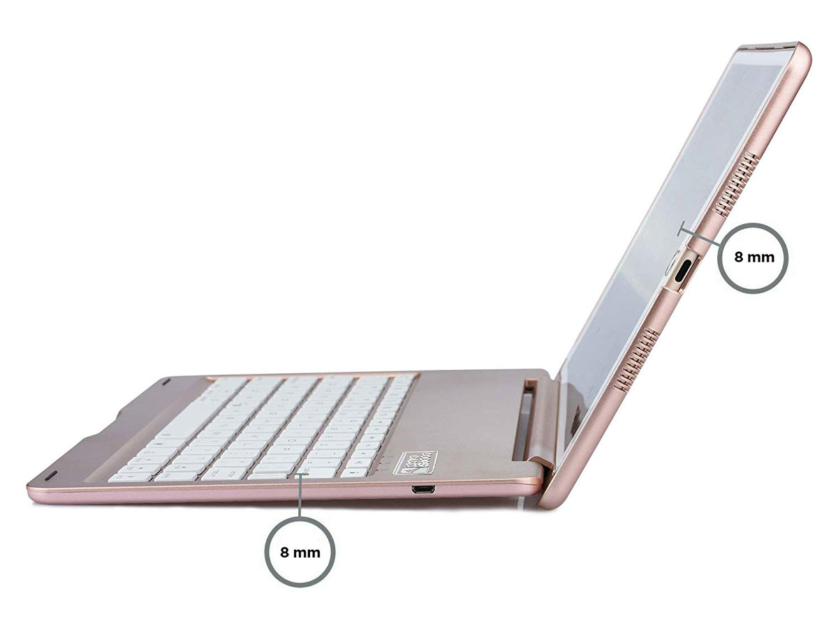 Bluetooth Toetsenbord Case Goud - iPad 10.2 Hoesje