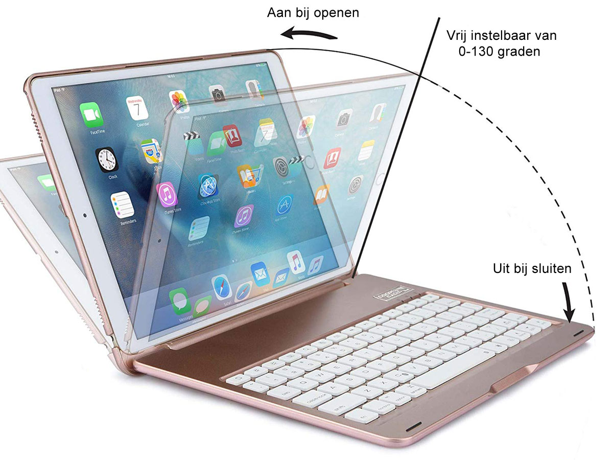 Bluetooth Toetsenbord Case Rosé - iPad 10.2 Hoesje