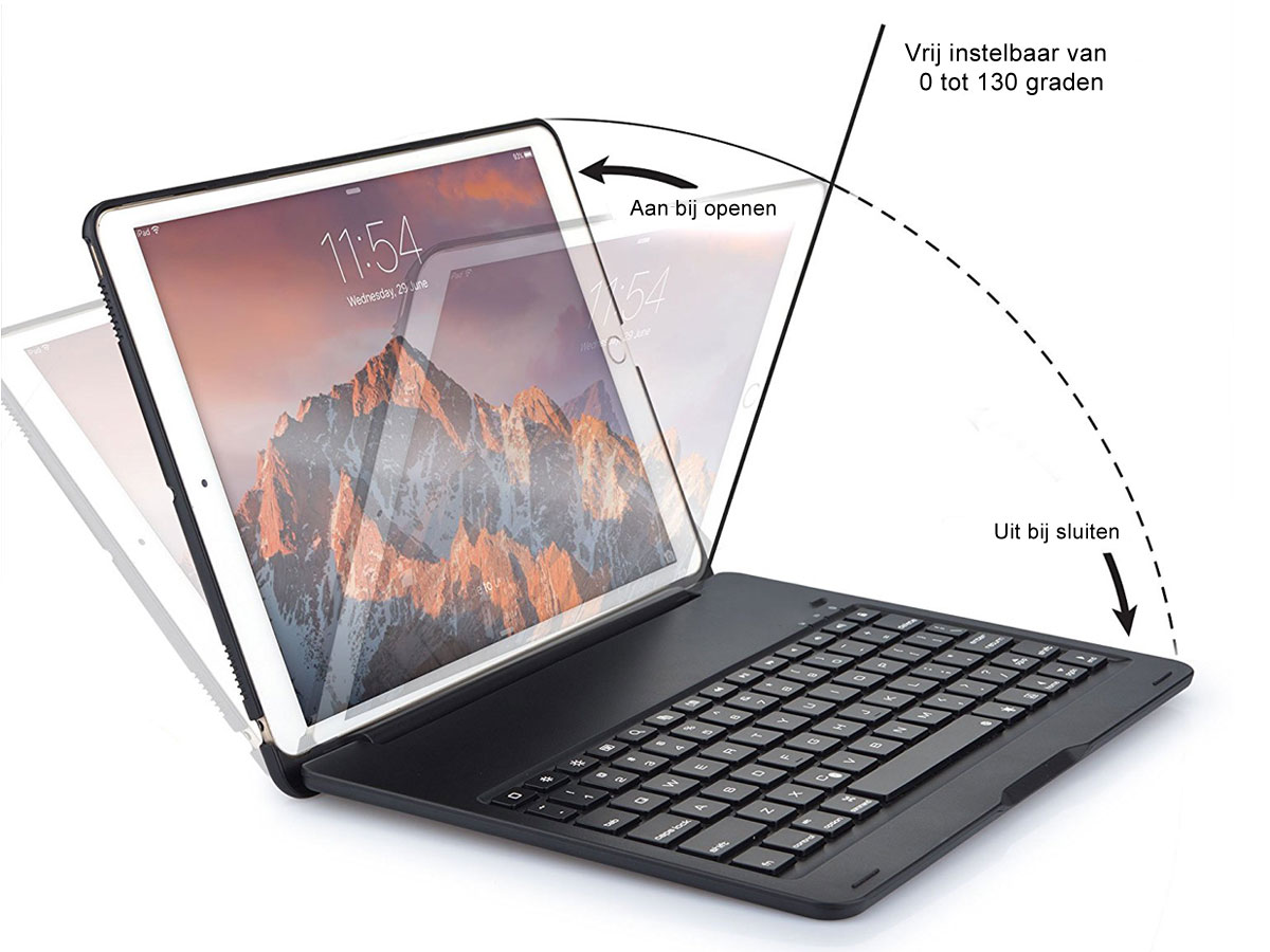 Bluetooth Toetsenbord Case Zwart - iPad 10.2 Hoesje