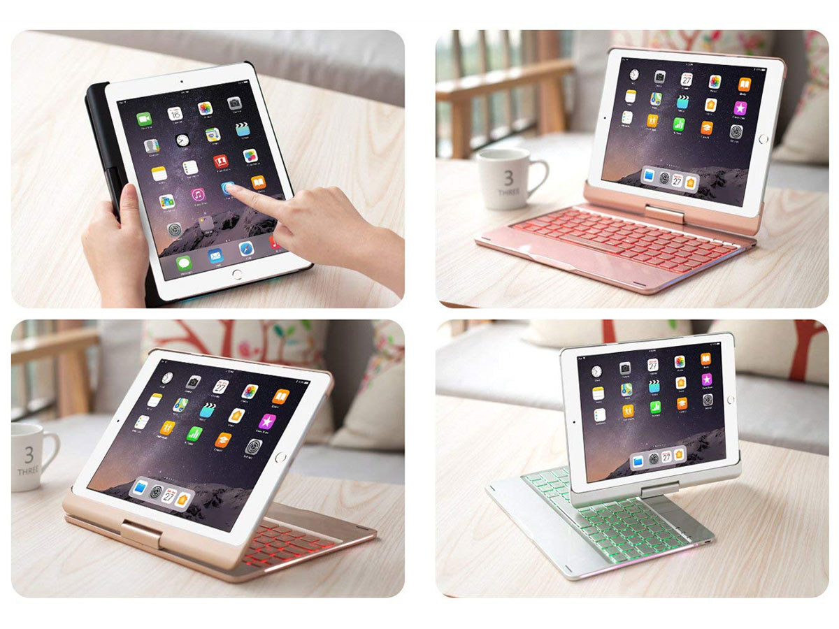 Bluetooth Toetsenbord Case 360 Zwart - iPad 10.2 Hoesje