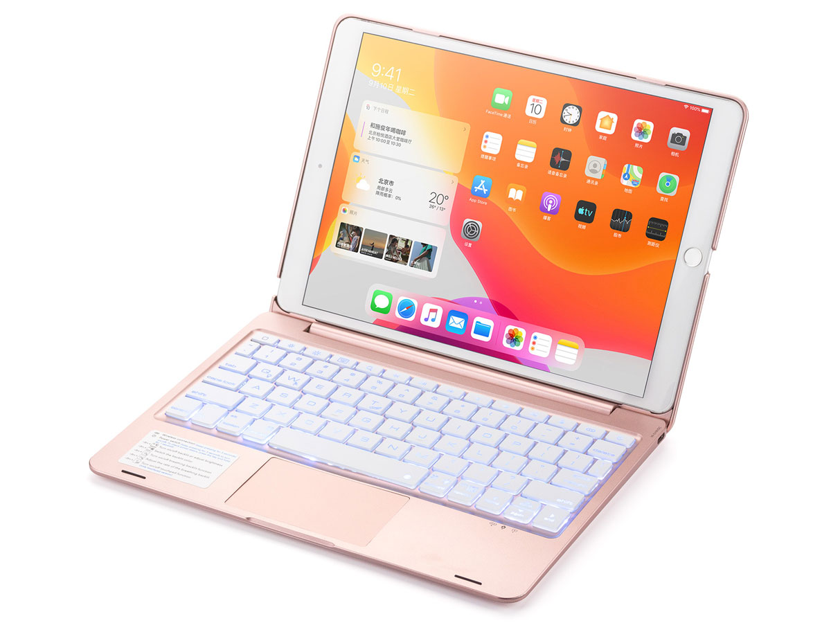 Mineraalwater Great Barrier Reef Bachelor opleiding iPad 10.2 Keyboard Toetsenbord Case met Trackpad | Rosé