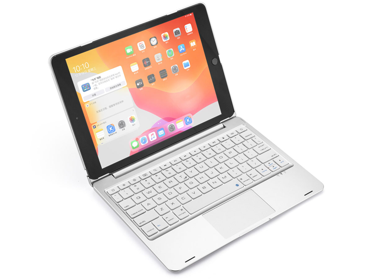 Toetsenbord Case met Trackpad Zilver QWERTY - iPad 10.2 Hoesje