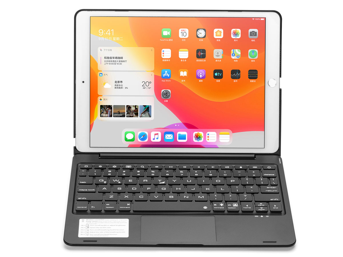 Toetsenbord Case met Trackpad Zwart QWERTY - iPad 10.2 Hoesje