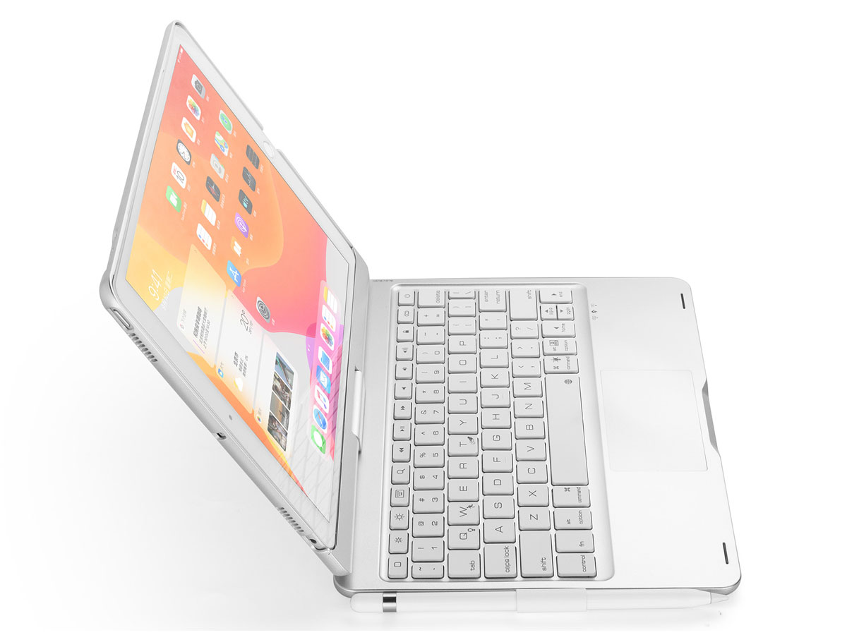 Toetsenbord Case 360 met Muis Trackpad Zilver - iPad 10.2 Hoesje