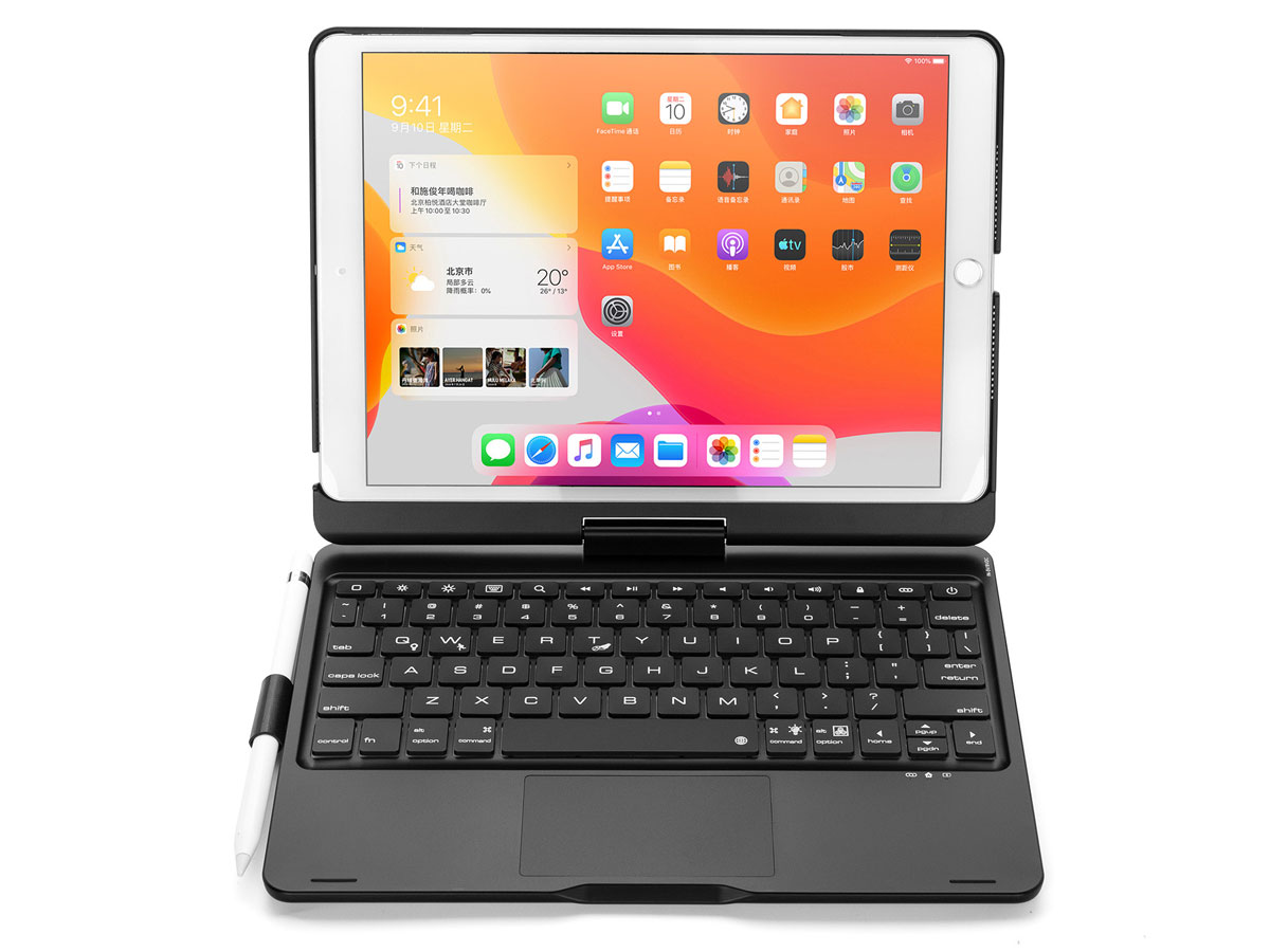 Toetsenbord Case 360 met Muis Trackpad Zwart - iPad 10.2 Hoesje