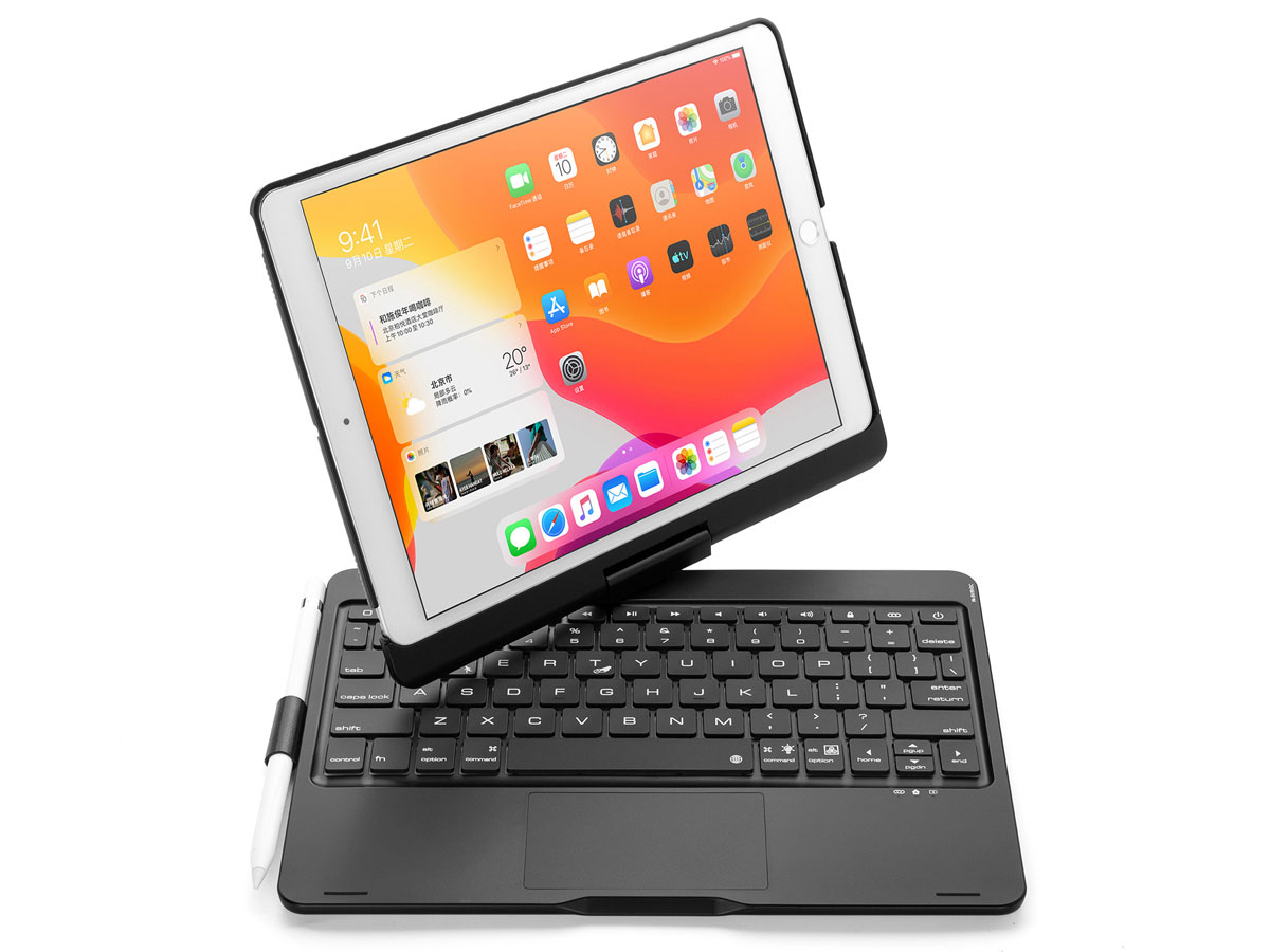Toetsenbord Case 360 met Muis Trackpad Zwart - iPad 10.2 Hoesje