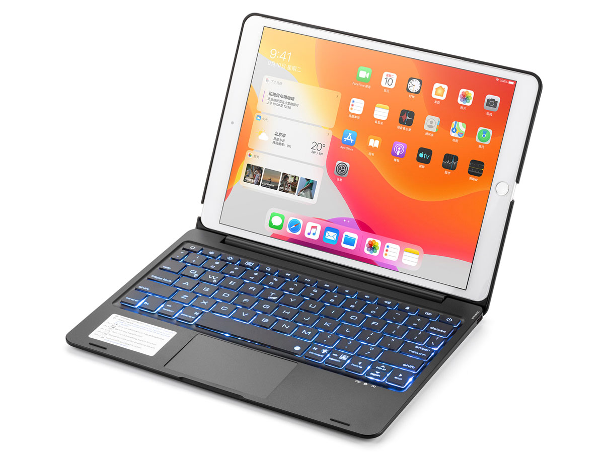 Toetsenbord Case met Trackpad Zwart AZERTY - iPad 10.2 Hoesje