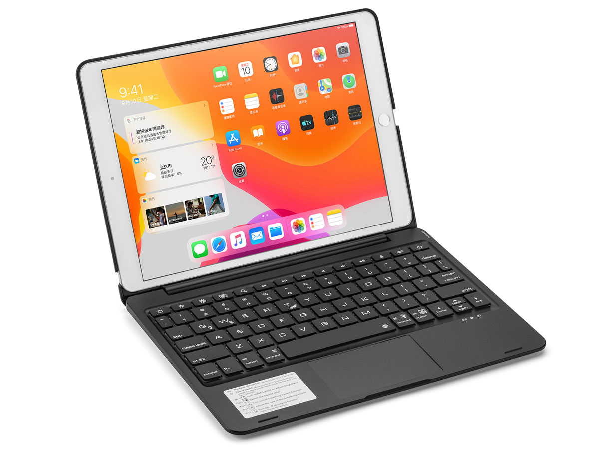 Toetsenbord Case met Trackpad Zwart AZERTY - iPad 10.2 Hoesje