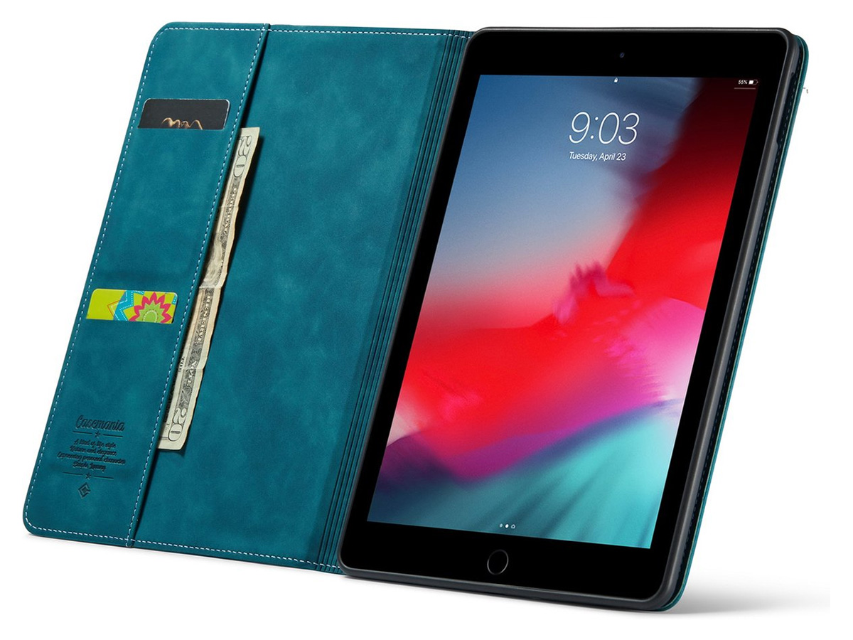 CaseMania Slim Stand Folio Case Donkergroen - iPad 10.2 hoesje