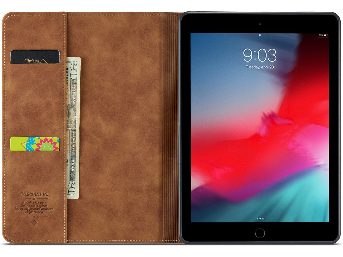 CaseMania Slim Stand Folio Case Cognac - iPad 10 (2022) hoesje