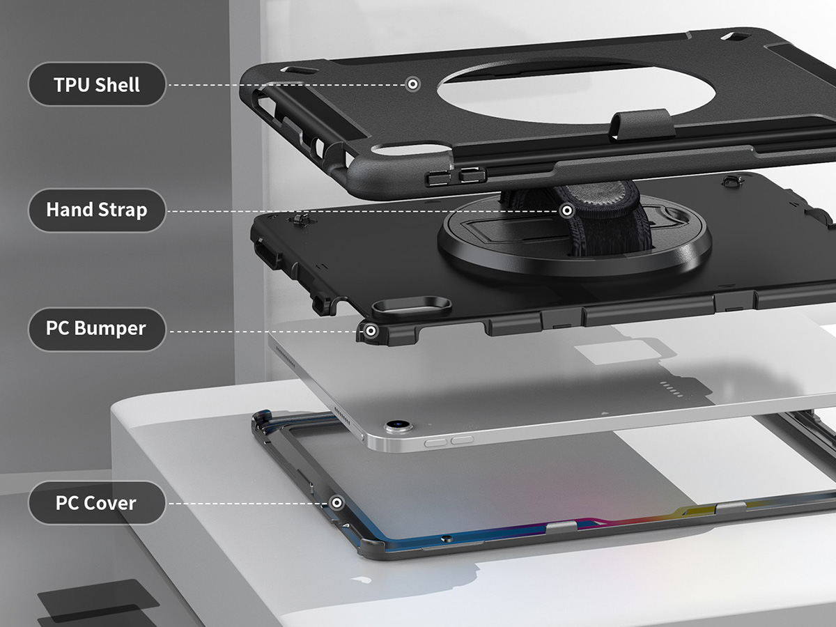 Airstrap Handvat Case - Rugged iPad 10 (2022) Hoes