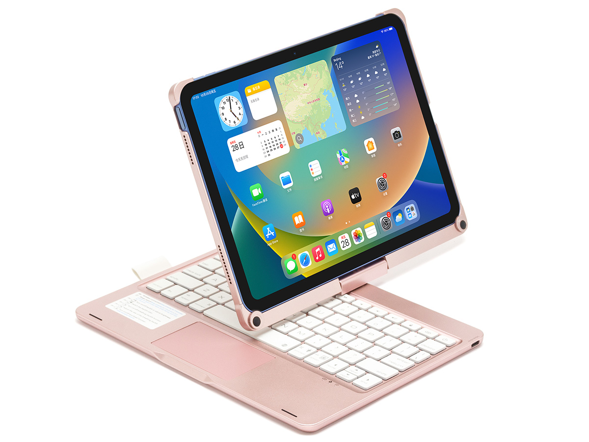 Toetsenbord Case 360 met Muis Trackpad Roze - iPad 10 (2022) Hoesje