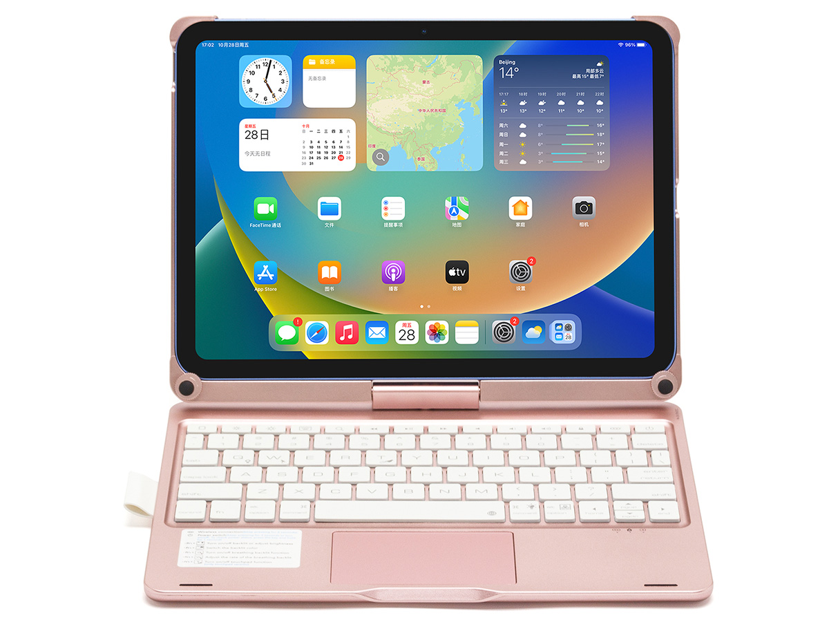 Toetsenbord Case 360 met Muis Trackpad Roze - iPad 10 (2022) Hoesje