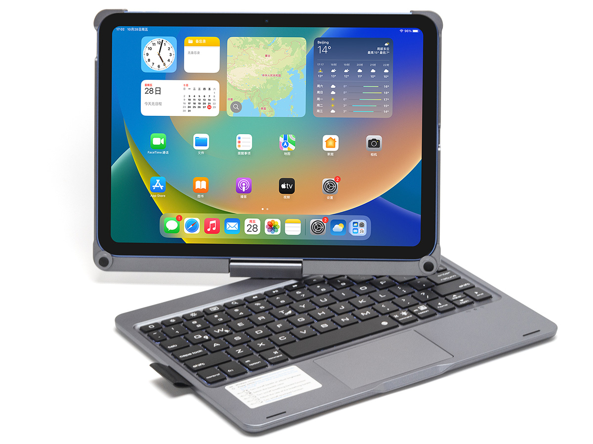 Toetsenbord Case 360 met Muis Trackpad Space Grey - iPad 10 (2022) Hoesje