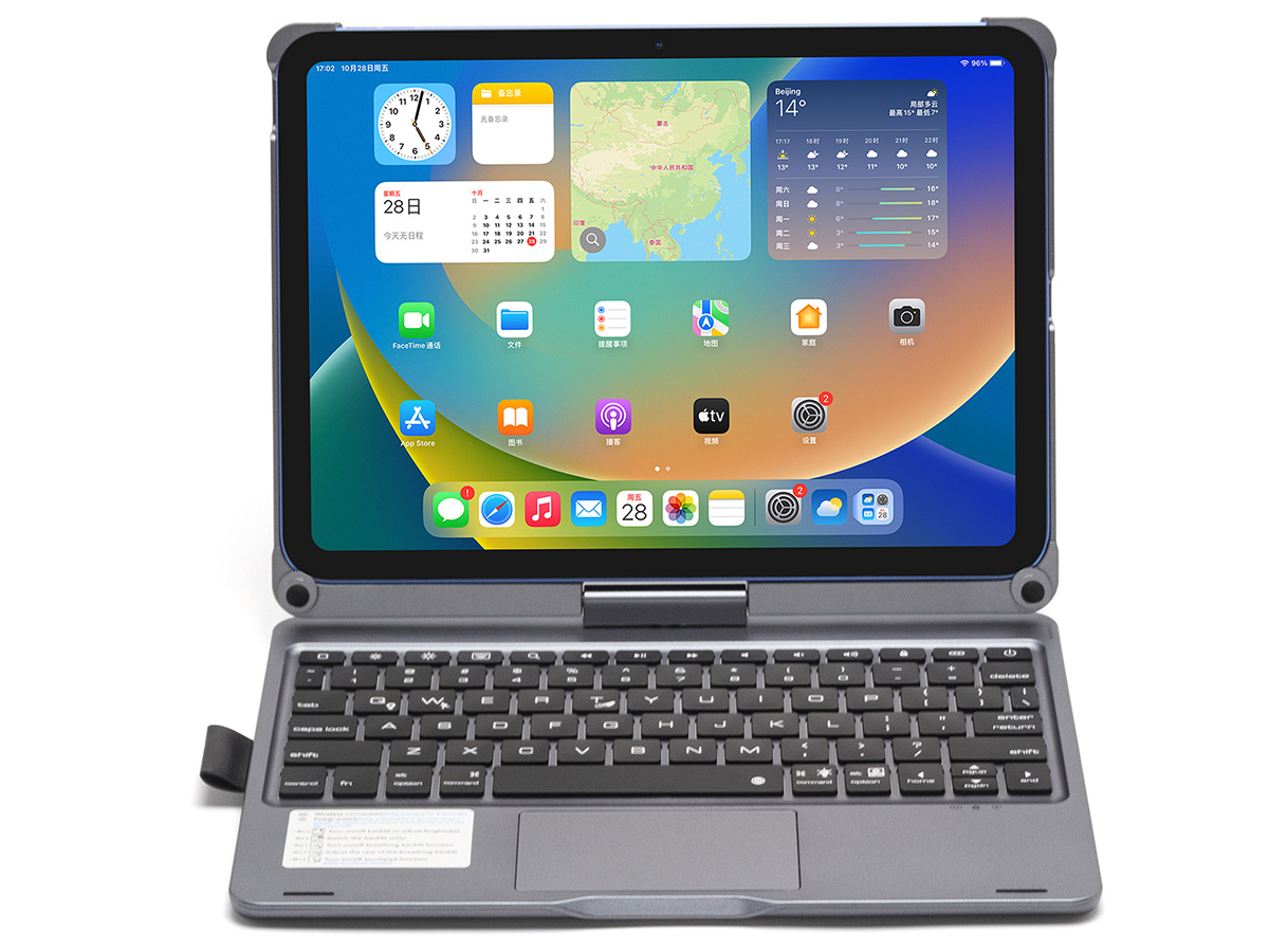 Toetsenbord Case 360 met Muis Trackpad Space Grey - iPad 10 (2022) Hoesje