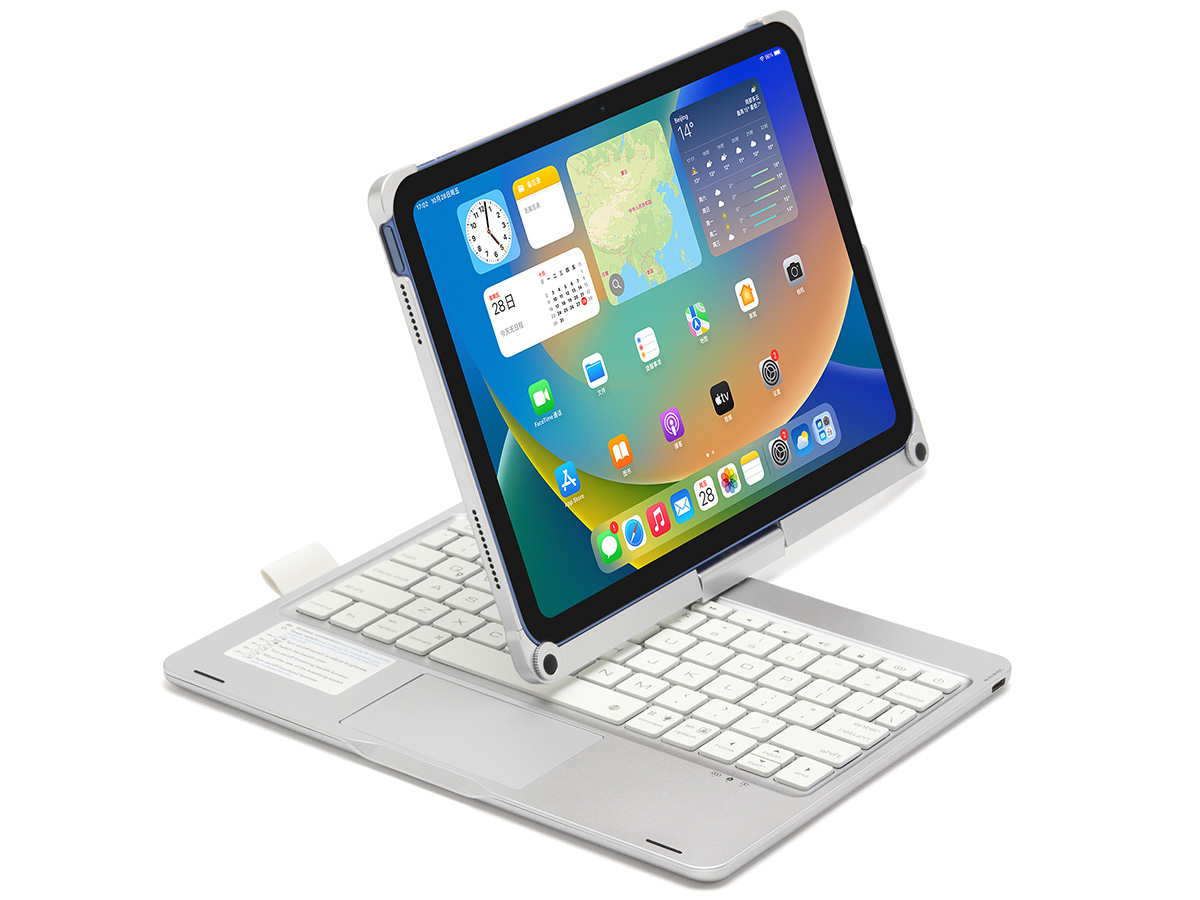 Toetsenbord Case 360 met Muis Trackpad Zilver - iPad 10 (2022) Hoesje