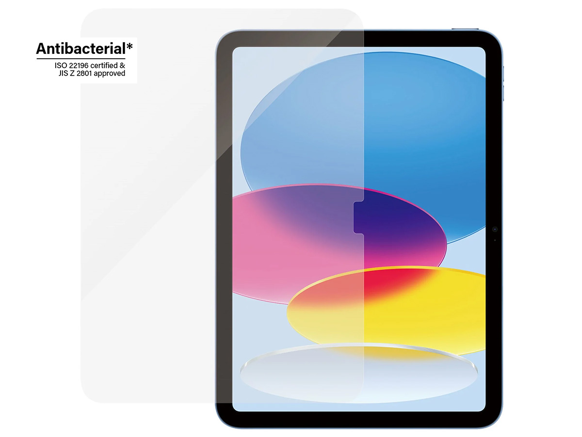 PanzerGlass iPad 10 (2022) Screen Protector Tempered Glass Anti-Bacterieel Wide Fit