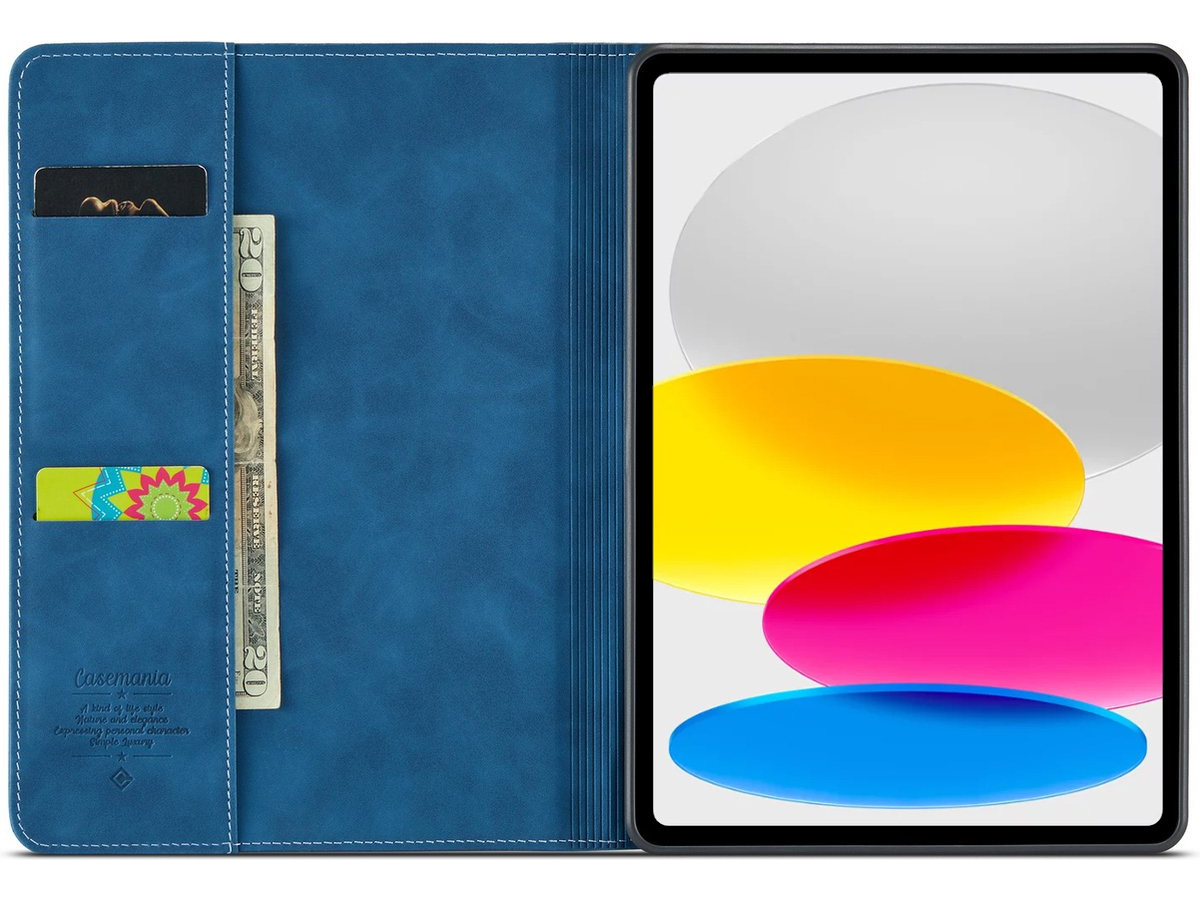 CaseMania Slim Stand Folio Case Donkerblauw - iPad 11/10.9 hoesje