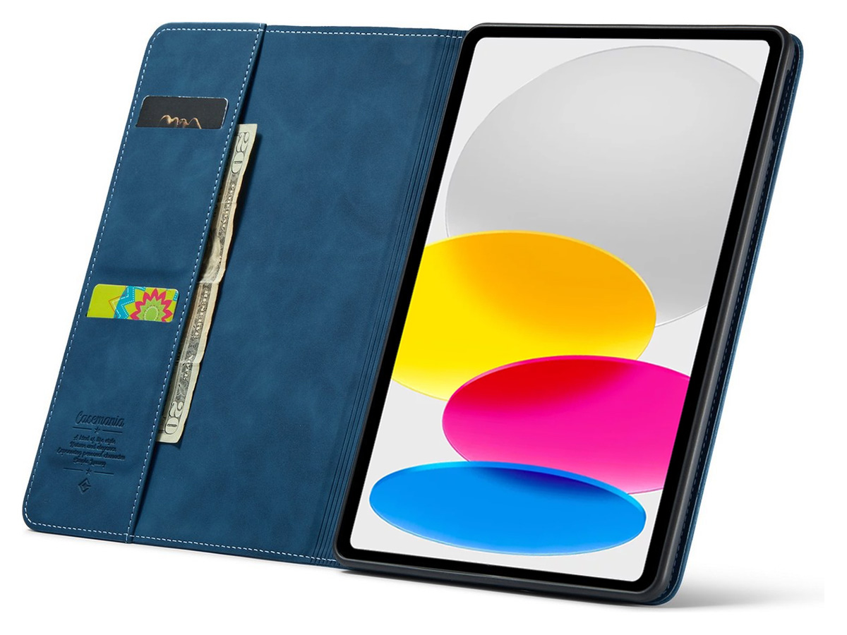 CaseMania Slim Stand Folio Case Donkerblauw - iPad 11/10.9 hoesje