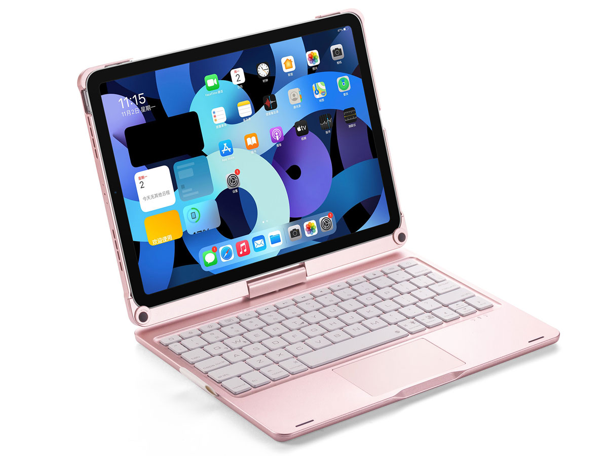 Toetsenbord Case 360 met Muis Trackpad Roze - iPad Air 4/5 Hoesje