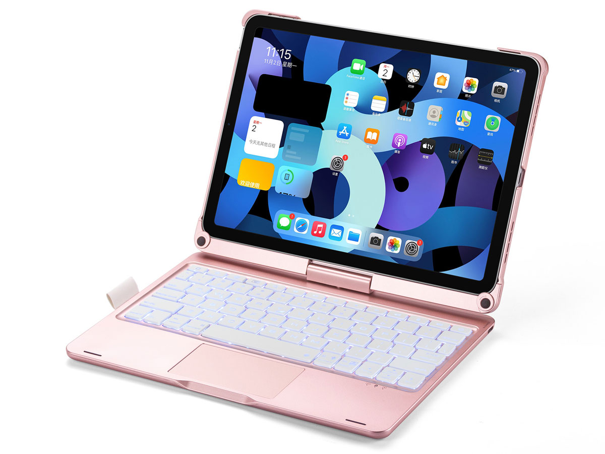 Toetsenbord Case 360 met Muis Trackpad Roze - iPad Air 4/5 Hoesje