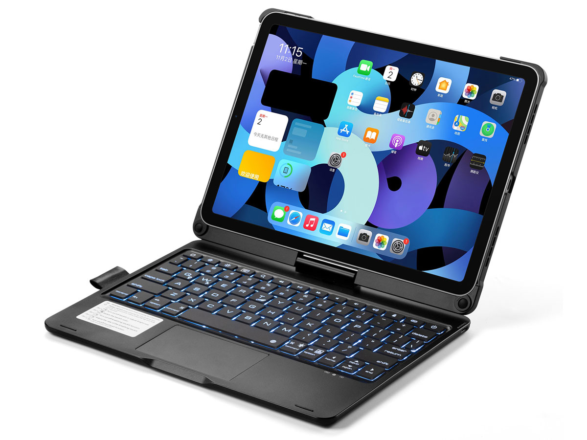 Toetsenbord Case 360 met Muis Trackpad Zwart - iPad Air 4/5 Hoesje