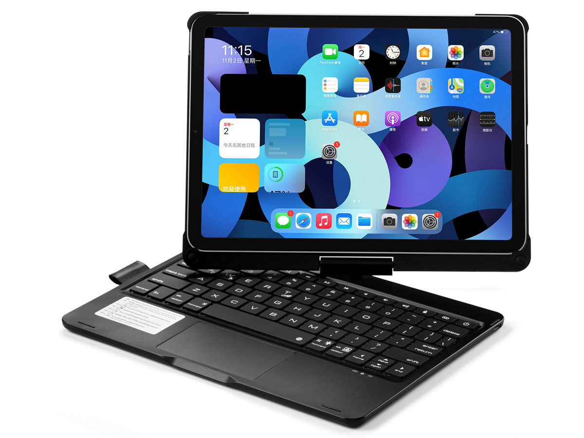 Toetsenbord Case 360 met Muis Trackpad Zwart - iPad Air 4/5 Hoesje