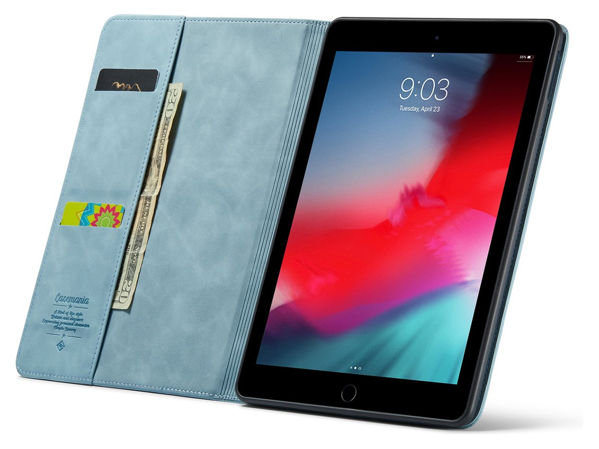 CaseMania Slim Stand Folio Case Aqua - iPad Mini 6 hoesje