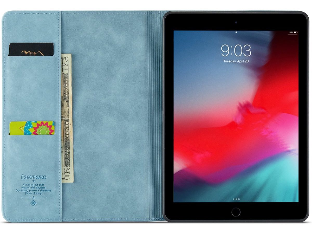 CaseMania Slim Stand Folio Case Aqua - iPad Mini 6 hoesje