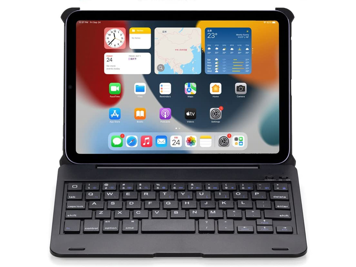 Bluetooth Toetsenbord Case Zwart - iPad Mini 6 Toetsenbord Hoesje