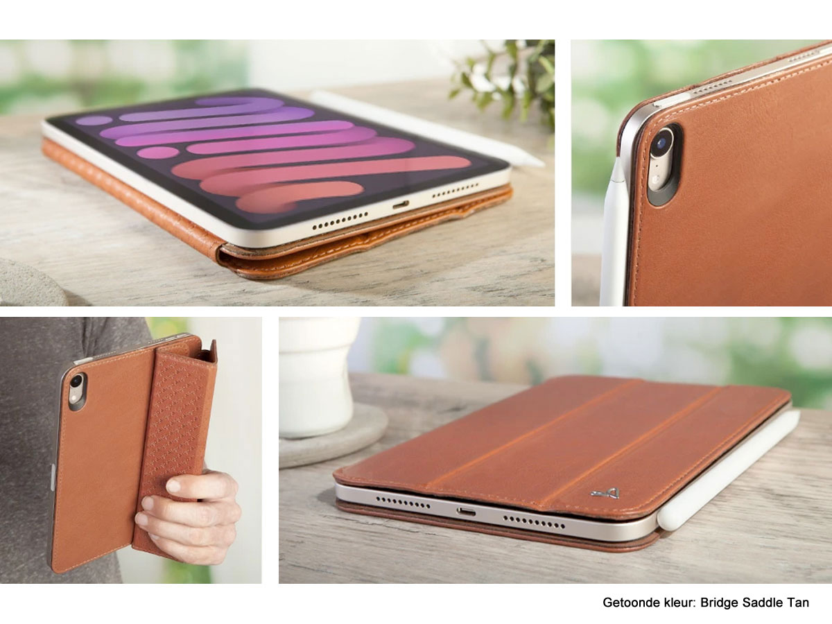 Vaja Nuova Pelle Leather Case Cognac - iPad mini 6 Hoesje