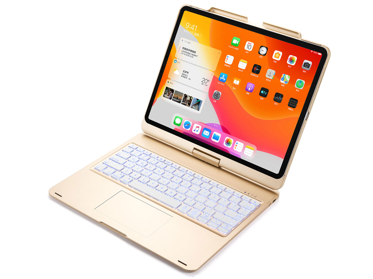 Toetsenbord Case 360 met Muis Trackpad Goud - iPad Pro 11 Hoesje