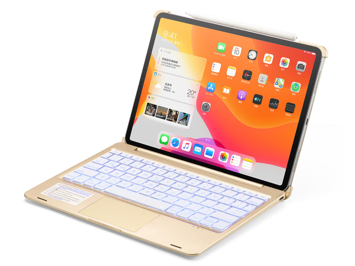 Toetsenbord Case met Muis Trackpad Goud - iPad Pro 11 Hoesje