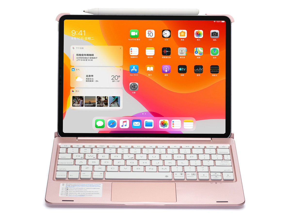 Toetsenbord Case met Muis Trackpad Rosé - iPad Pro 11 Hoesje