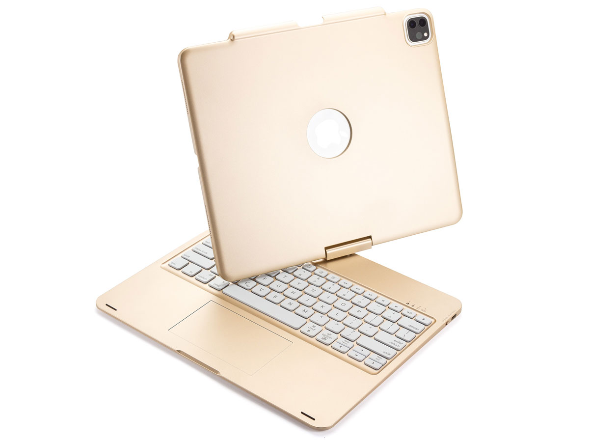 Toetsenbord Case 360 met Muis Trackpad Goud - iPad Pro 12.9 (2018/2020) Hoesje