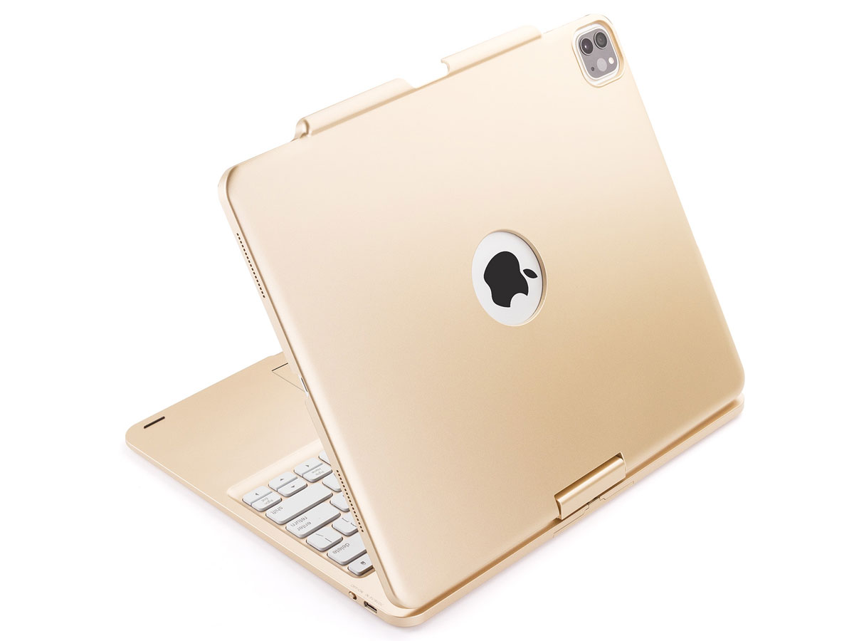 Toetsenbord Case 360 met Muis Trackpad Goud - iPad Pro 12.9 (2018/2020) Hoesje