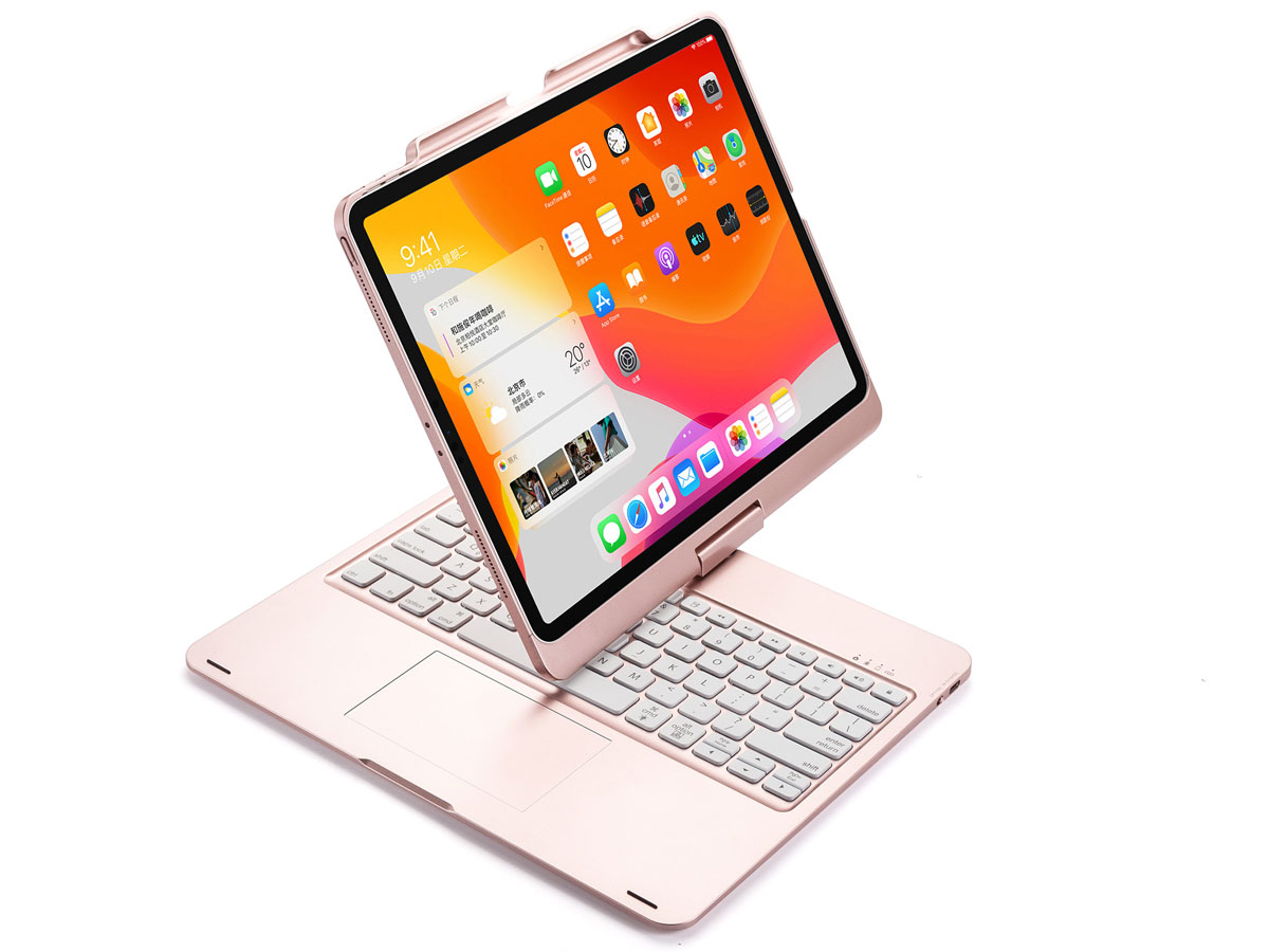 Toetsenbord Case 360 met Muis Trackpad Rosé - iPad Pro 12.9 (2018/2020) Hoesje