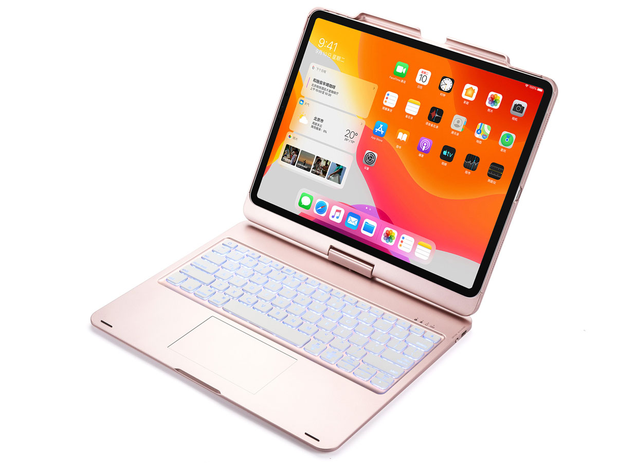 Toetsenbord Case 360 met Muis Trackpad Rosé - iPad Pro 12.9 (2018/2020) Hoesje