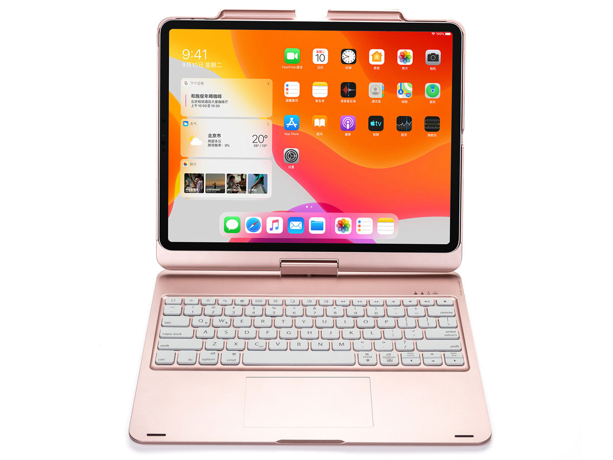 Toetsenbord Case 360 met Muis Trackpad Rosé - iPad Pro 12.9 (2018/2020) Hoesje