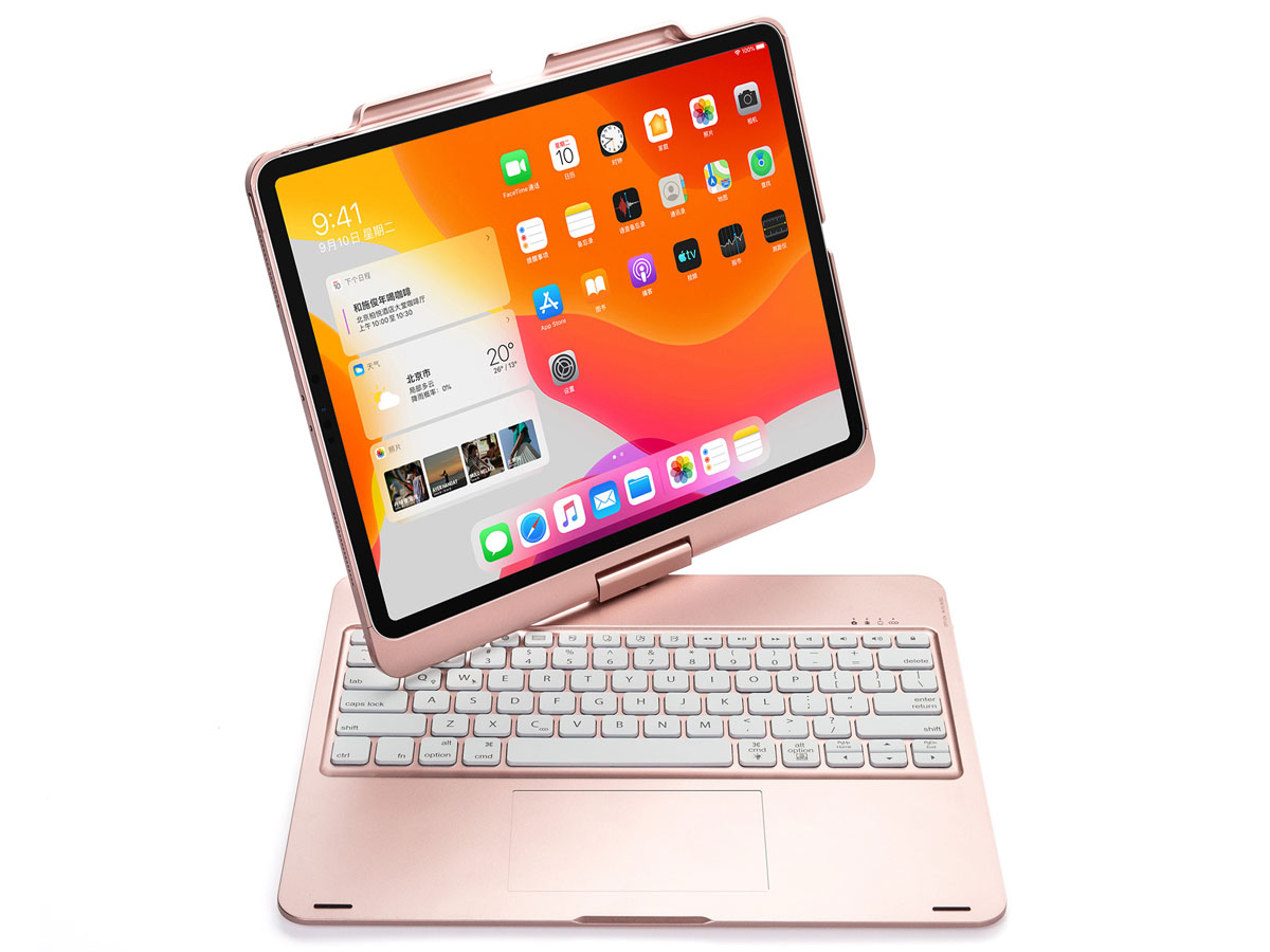 Toetsenbord Case 360 met Muis Trackpad Rosé - iPad Pro 12.9 (2018/2020) Hoesje