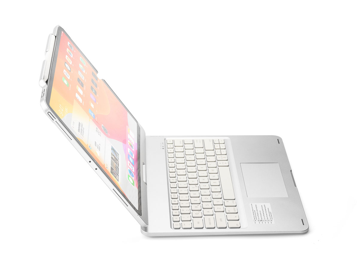 Toetsenbord Case 360 met Muis Trackpad Zilver - iPad Pro 12.9 (2018/2020) Hoesje