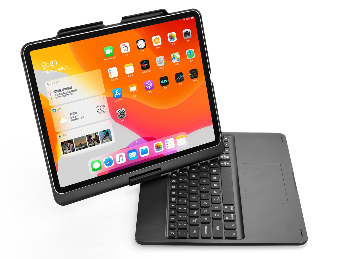 Toetsenbord Case 360 met Muis Trackpad Zwart - iPad Pro 12.9 (2018/2020) Hoesje