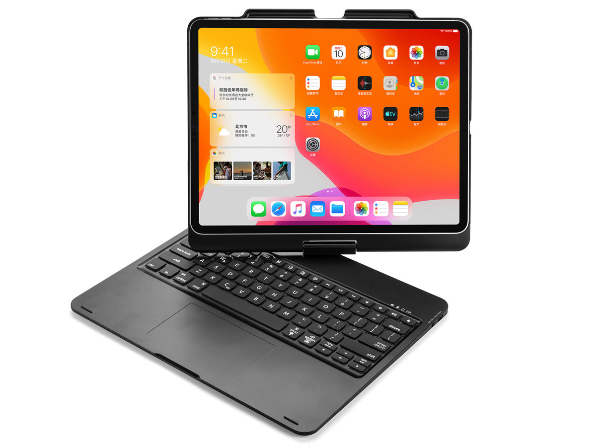 Toetsenbord Case 360 met Muis Trackpad Zwart - iPad Pro 12.9 (2018/2020) Hoesje