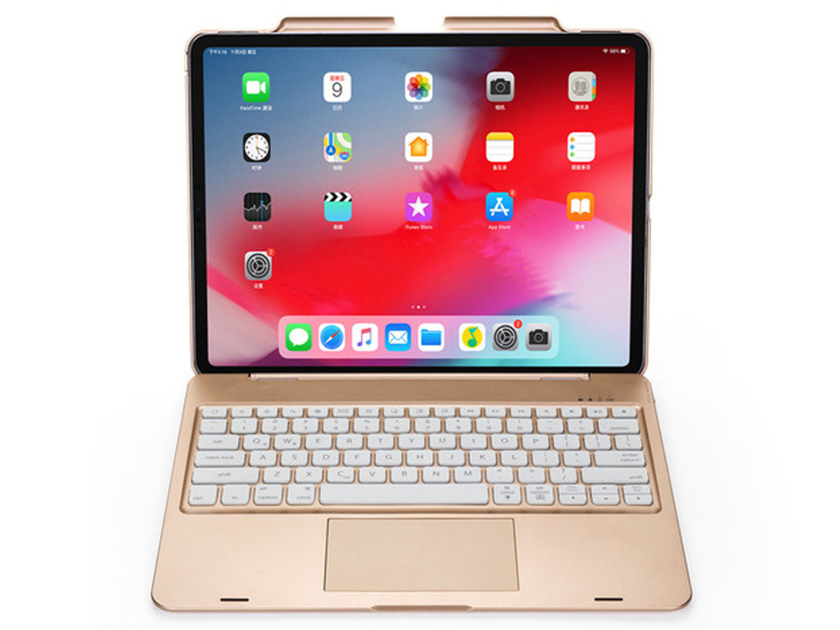 Toetsenbord Case met Muis Trackpad Goud - iPad Pro 12.9 (2018/2020) Hoesje