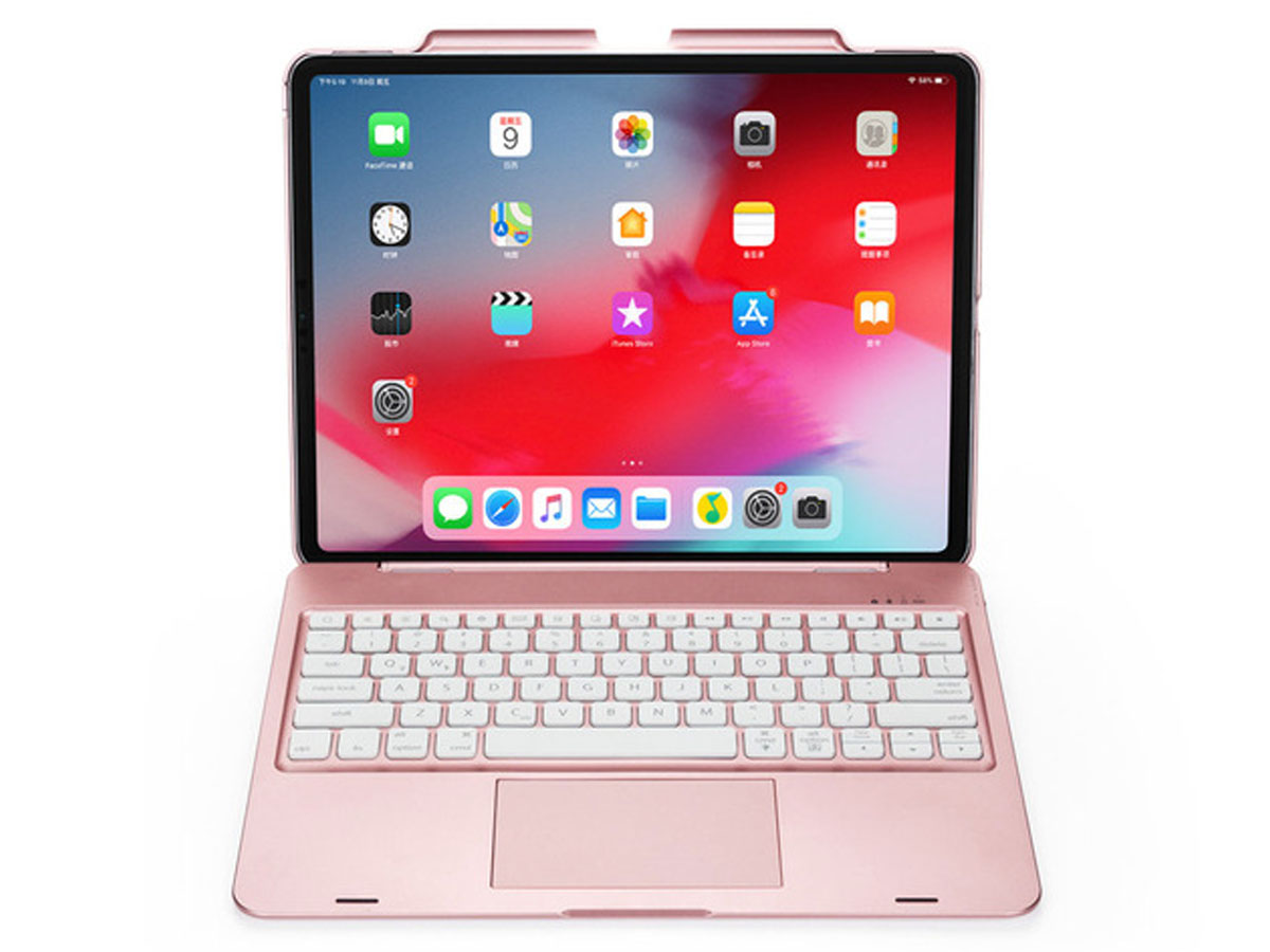 Toetsenbord Case met Muis Trackpad Rosé - iPad Pro 12.9 (2018/2020) Hoesje