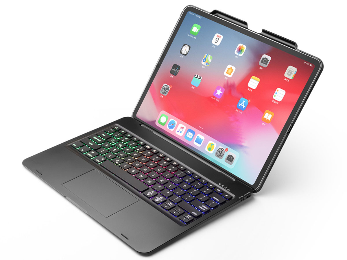 barbecue Perseus Oude tijden iPad Pro 12.9 2020 Toetsenbord Case met Trackpad Zwart