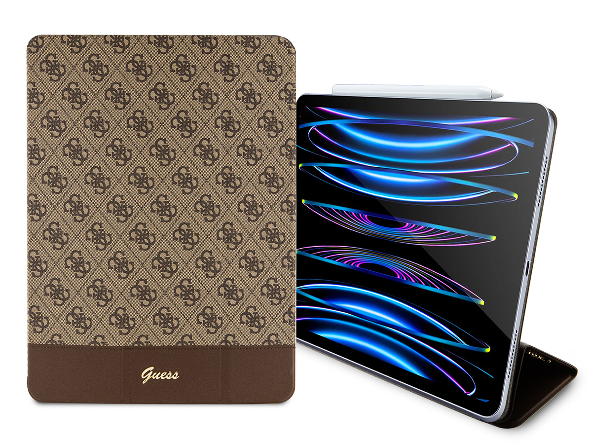 Guess 4G Monogram Folio Case Bruin - iPad Pro 12.9/Air 13 hoesje