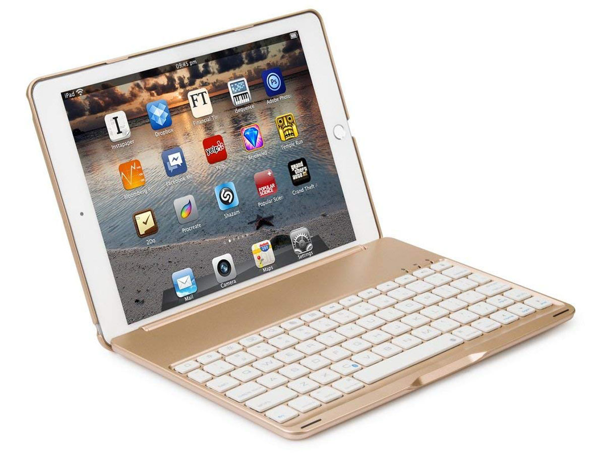 Klagen Minder ongeduldig iPad Air 2 Pro 9.7 Toetsenbord Hoes Keyboard Case Goud