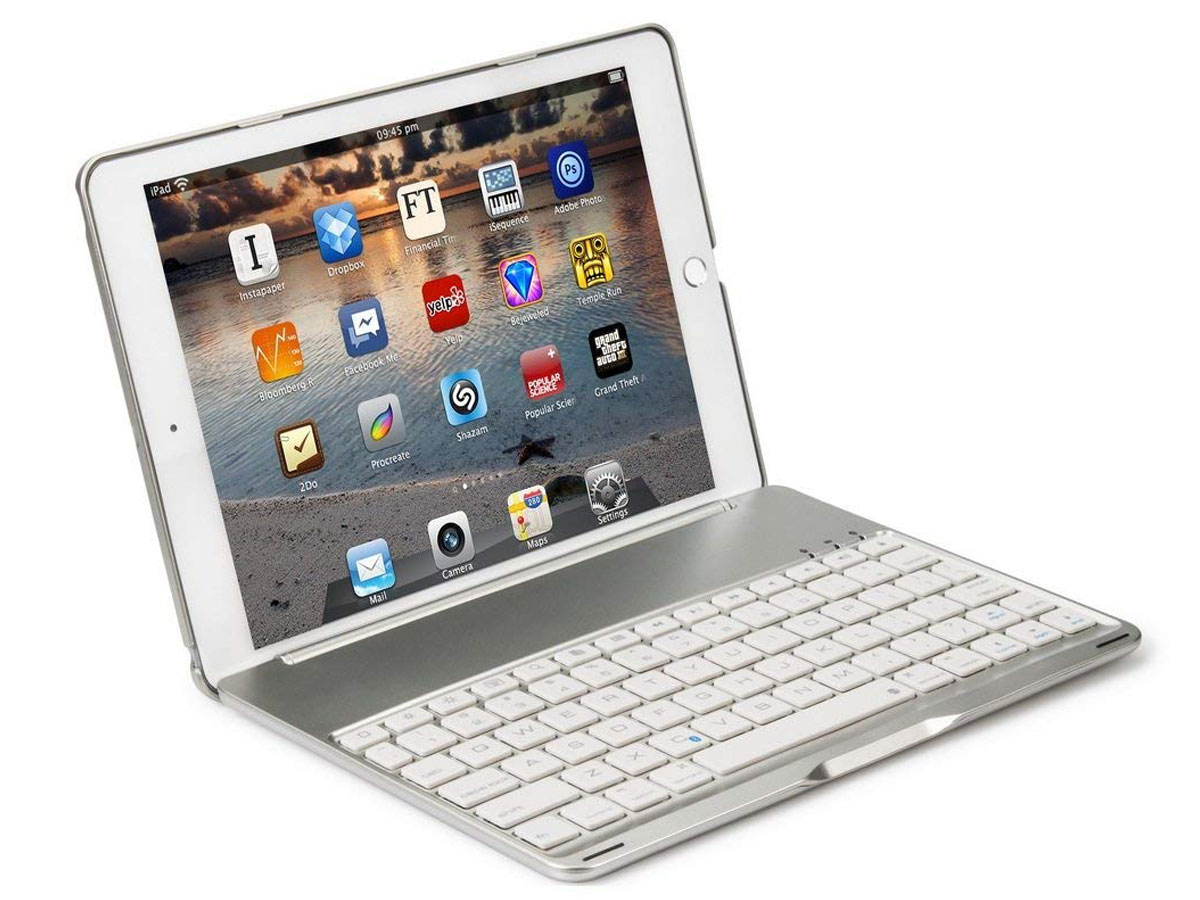 Bluetooth Toetsenbord Case Zilver - iPad Air 2 / Pro 9.7 Hoesje