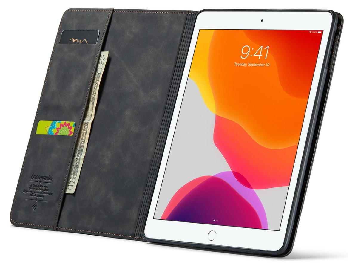 CaseMania Slim Stand Folio Case Zwart - iPad Air 2 hoesje